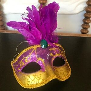 purple & gold venetian masquerade mask